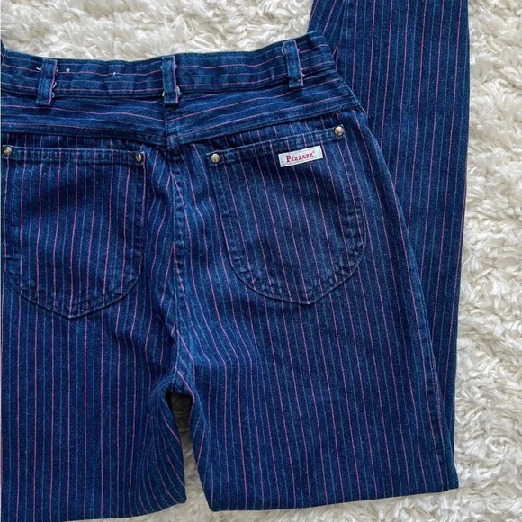Vintage 80’s Pizzazz Striped High Waisted Jeans - Picture 5 of 9